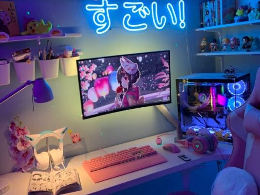 Neon Shoujo Anime Room